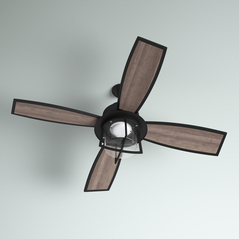 52'' Ceiling Fan with LED Lights, Flat Black