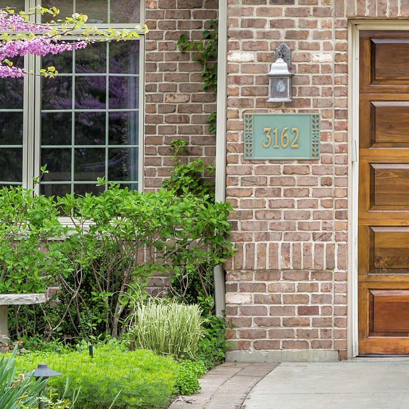 Boston Personalized Standard 1-Line Wall Address Plaque, Bronze/Verdigris, Yes