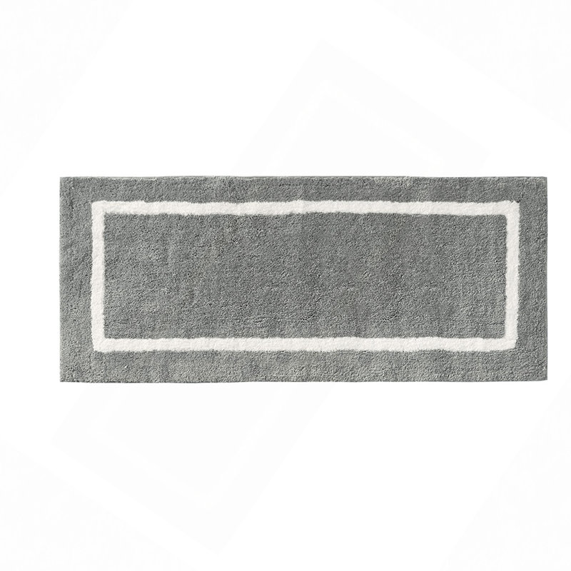 Reversible High Pile Tufted Microfiber Bath Rug, Gray, Single - 60" L x 24" W