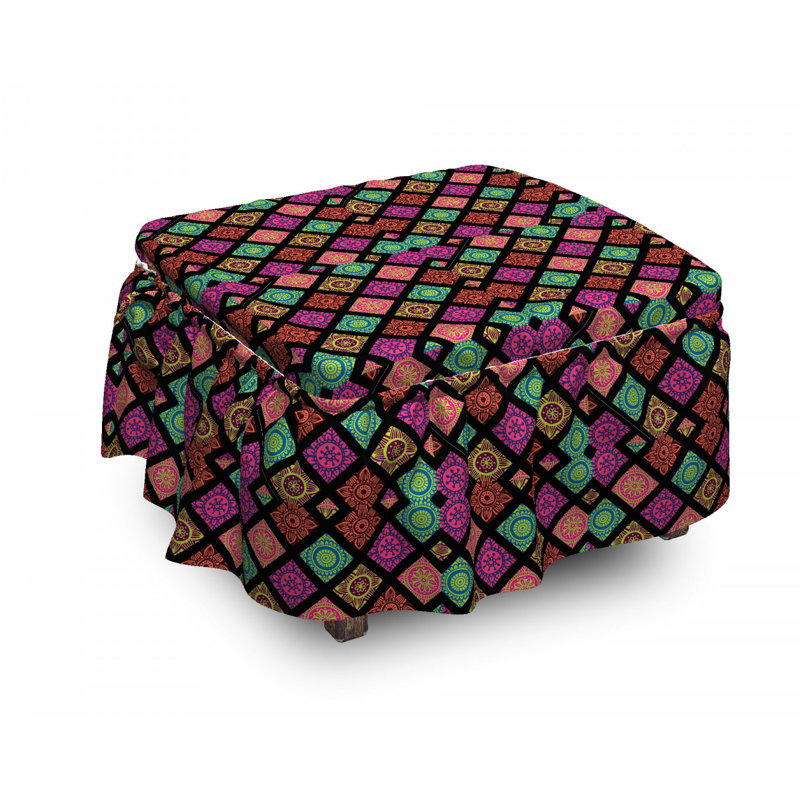 Housse pour de repose-pieds mandala tile fleur