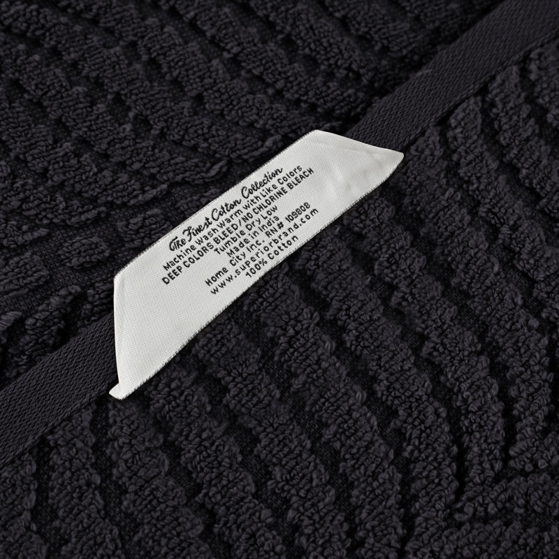 Ensemble de serviettes de salle de bain 8 pièces Alcesta, Noir