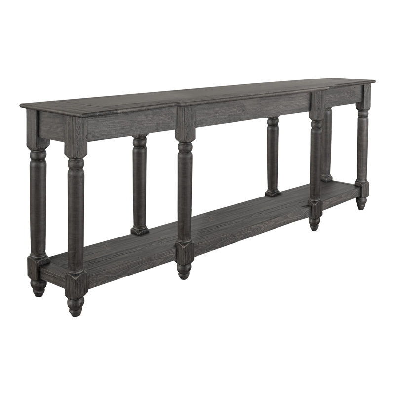 Console Ify avec tablette, bois Melina, 95 po, Noir anthracite, Noir anthracite