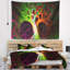 Tapisserie abstraite arbre magique vert psychédélique-28495802