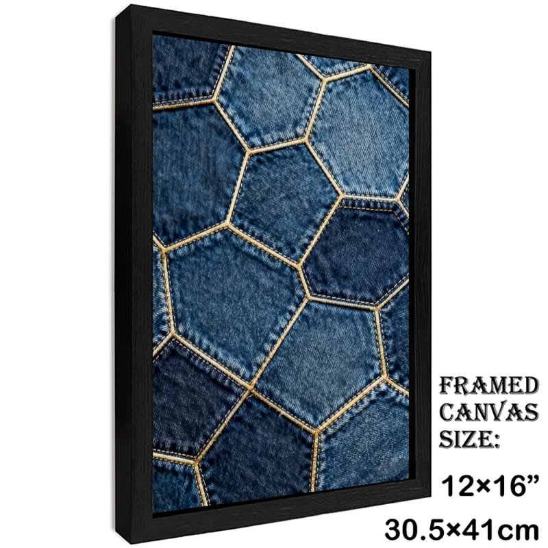 «Black Denim Vintage», art mural rétro, impressions sur toile de style rétro, H 17 po x l 13 po