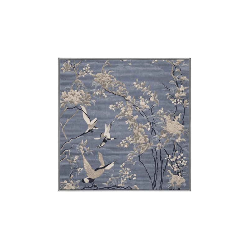 Tapis gris lavable à la machine, Carré 4 pi