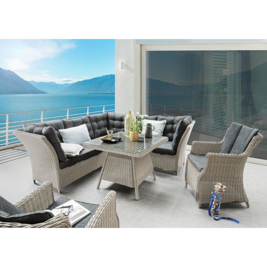 7-Sitzer Lounge-Set Luff aus Rattan mit Polster