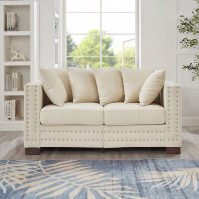 Uphlostered Loveseat With Nailheads