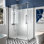 Cabine de douche coulissante demi-cadre l 48 po x P 34 po x H 72 po avec verre de sécurité trempé transparent de 5/16 po certifié SGCC