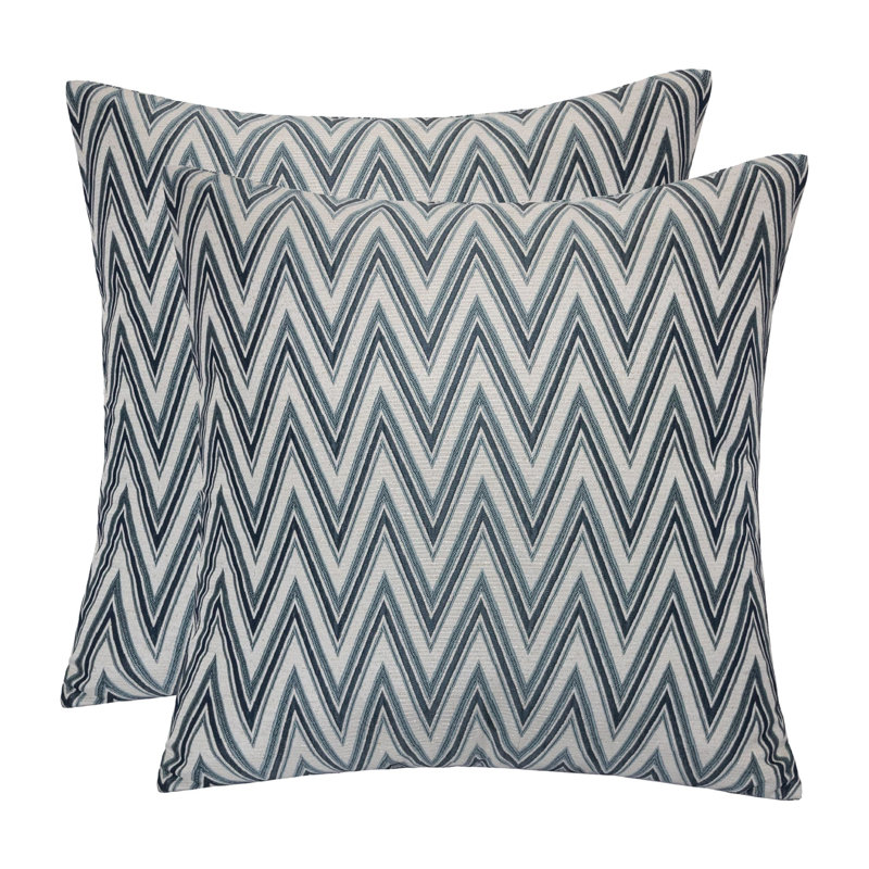  Wave Indoor/Outdoor Throw Pillow, Blue