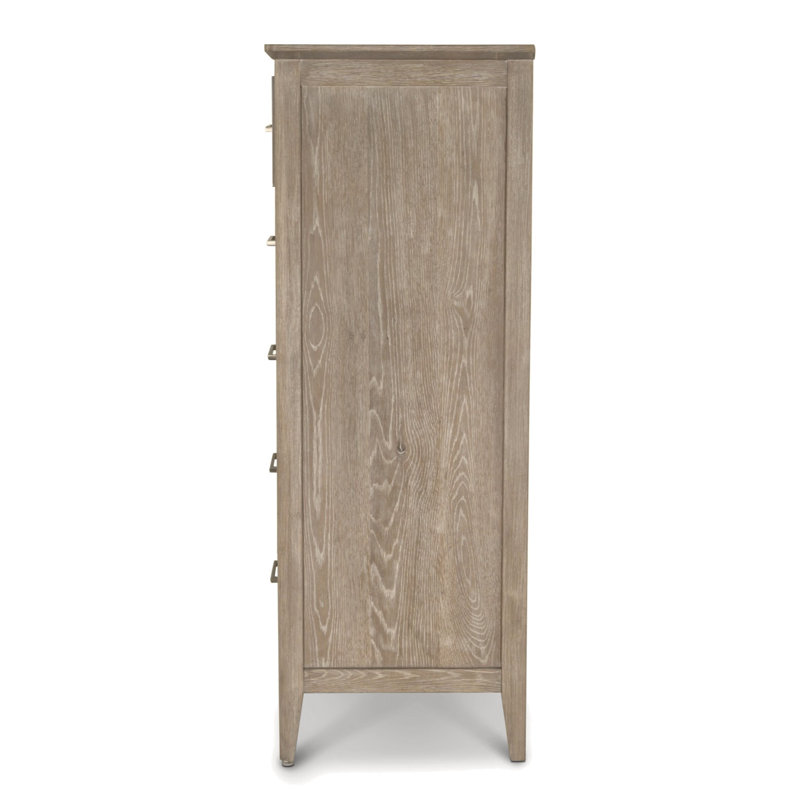 Commode 5 tiroirs Cape May - Finition bois flotté émaillé