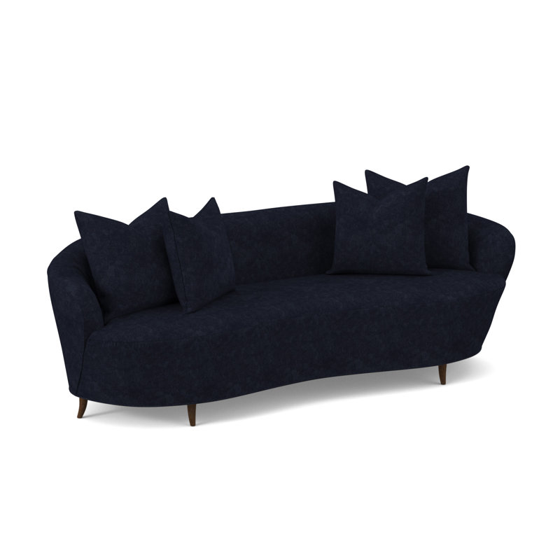 Boomerang Sofa, American Walnut, Margaret Ebony Polyester Blend