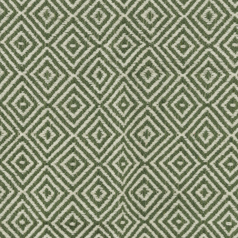Green and Natural Cotton Geometric Throw Blanket with Fringe