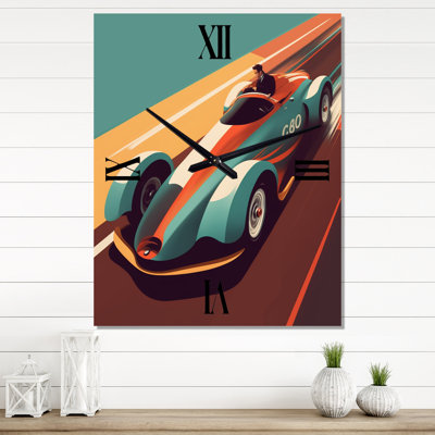 Vintage Blue Race Car - Exotic Car Vintage Wall Clock