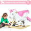Kara Kids Rocking Horse Toy Plush Unicorn Rocker Seat for 1.5-3 Years