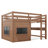 Full Size Wood Loft Bed Frame With Playful Sliding Chalkboard, Built-in Bookshelf And Safety Rails For Kids Teens, space-saving, Quiet Design, No Spring Mattress Required, Natural-91007847-97205935