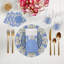 Sous-verres ronds en cuir vegan bleu perle-119015296