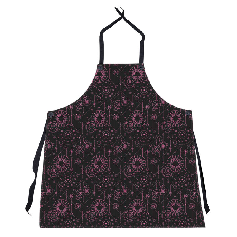 Bib Apron, Black/Pink
