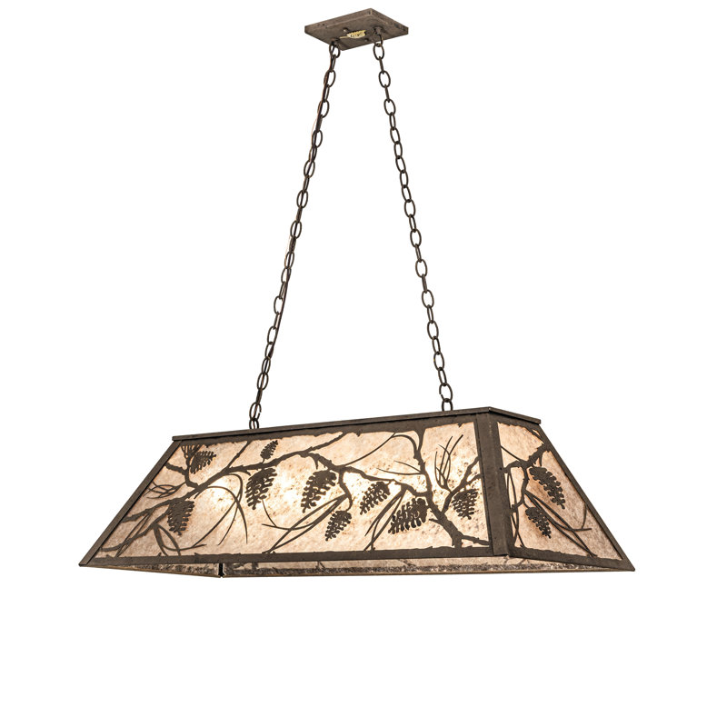 42" Long Whispering Pines Oblong Pendant