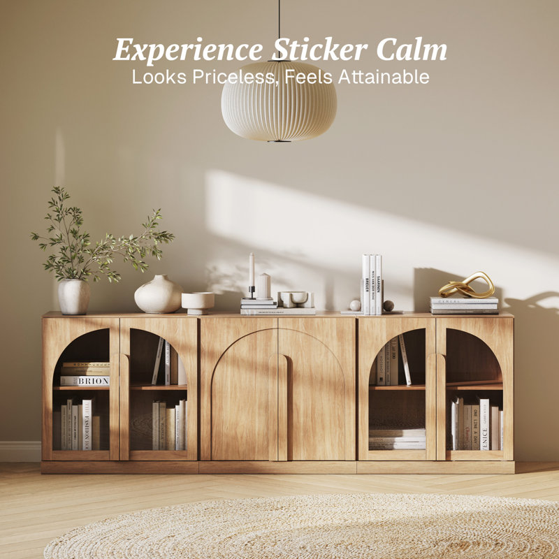 Modular Cabinet 3-Piece Sideboard with Shelves, Camel, Bijou Camel AAB
