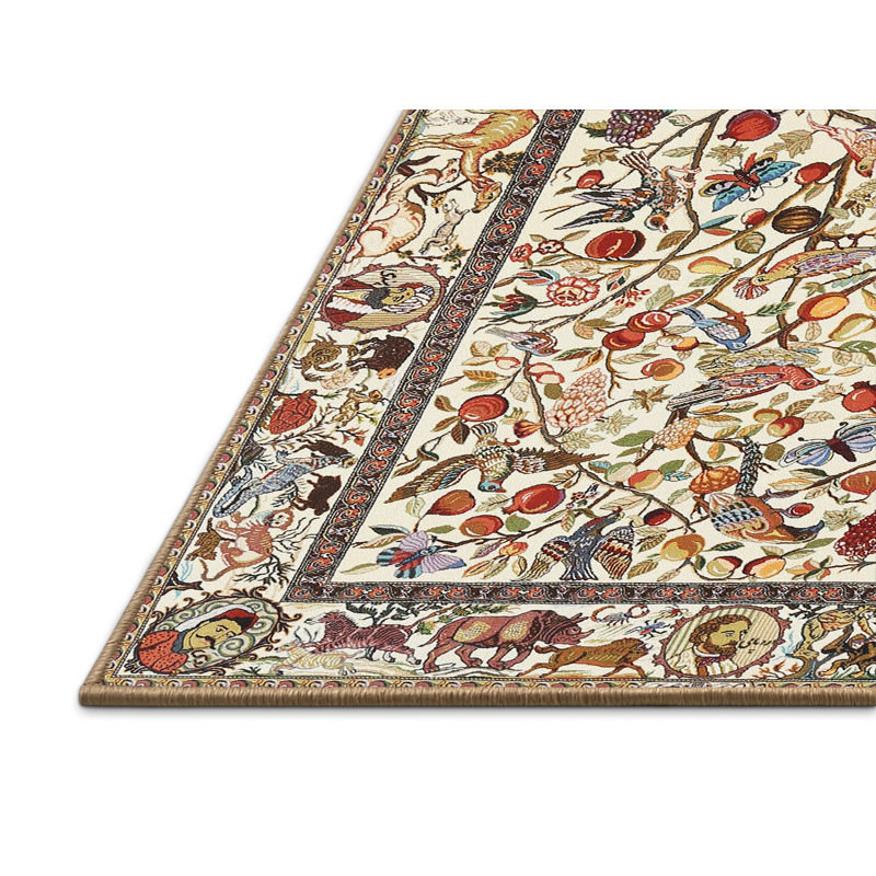 Tapis traditionnel gris / beige / rouge, Rectangle 2 pi x 3 pi