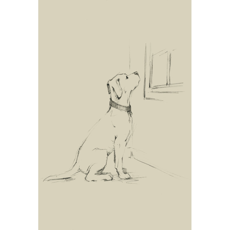 'Waiting for Master III' by Ethan Harper - Drawing Print, 122cm H x 81cm W, Black Floater Framed