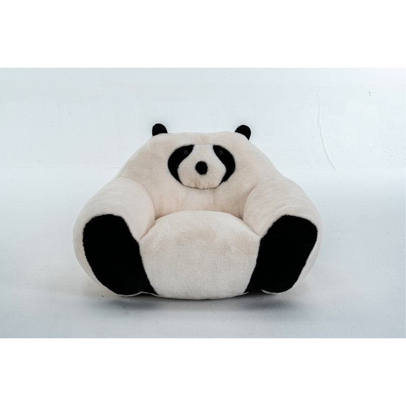 White And Black Panda - Shaped , 11.15 Inches High, Soft , High Density Shredded Foam, Cushion Back Cute Chair, 28.02 Wide, Medium Seat, Contemporary Design, Relaxing Place