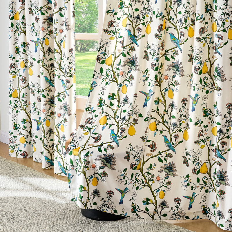 Rideaux occultants en velours à motif floral - obscurcissant 70% à 85% avec passe-tringle et passants décoratifs (ensemble de 2)