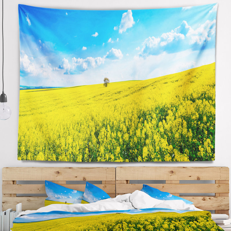 Paysage avec arbre solitaire en tapisserie Cozla Park, H 50 po x l 60 po