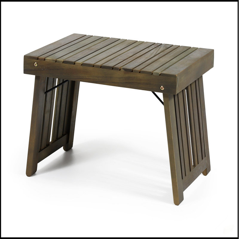 Table d'appoint pliable en bois d'acacia Kyoto avec plateau à lattes pour une utilisation intérieure et extérieure, peu encombrante et durable