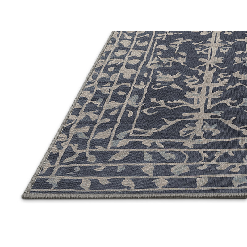 Machine Washable Gray Area Rug, Square 7'