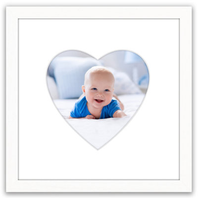 Picture Frame With Heart-Shaped Mat - Ideal For Any Room, Living Rooms, Dorm Room
