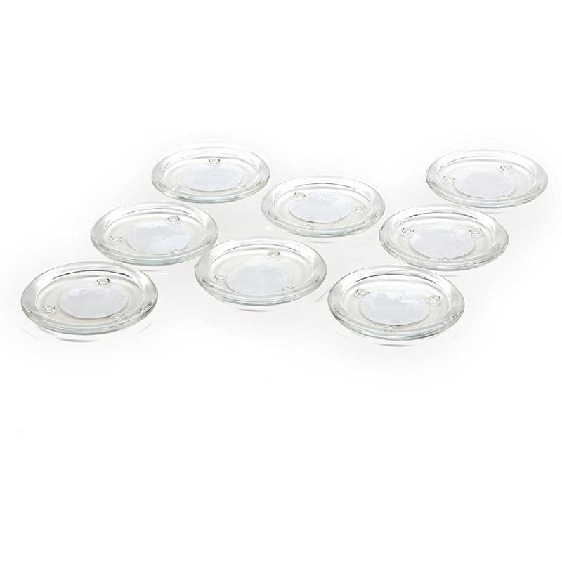 Ensemble de 8 plaques de pilier en verre transparent Hosley - 4 pouces de diamètre. Cadeau idéal pour les mariages, les fêtes, le spa, la bougie pilier, le jardin de bougies votives. Ou comme une pédale