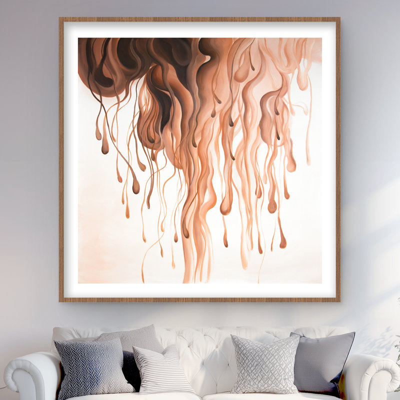 Eruption - formes de chambre à coucher, reproduction matte encadrée pour la décoration intérieure, H 48 po x l 48 po, Brun