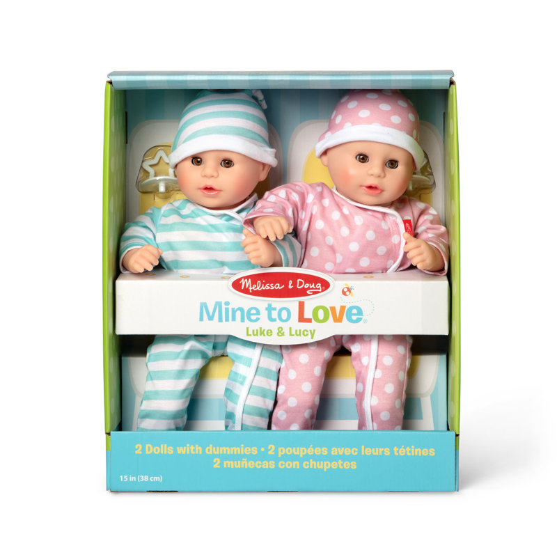 Melissa & Doug Mine To Love Twins Luke & Lucy Dolls