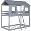 Lit superposé en bois massif gris avec configuration simple pour lit simple - Conçu pour durer