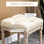 Beige rustique, siège avec pieds en bois pour la chambre à coucher, le salon, le revêtement polyvalent et les pieds du bureau,