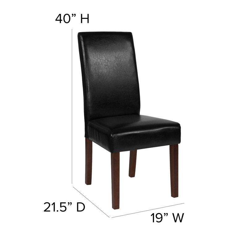 Arruda Upholstered Parsons Chairs-Panel Stitching, Black, 6