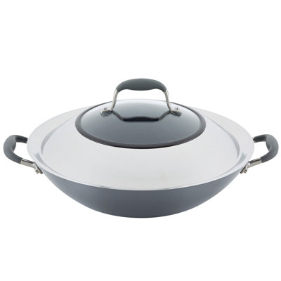 Anolon Advanced Home Hard Anodized Nonstick Wok with Side Handles and Lid, 14 Inch