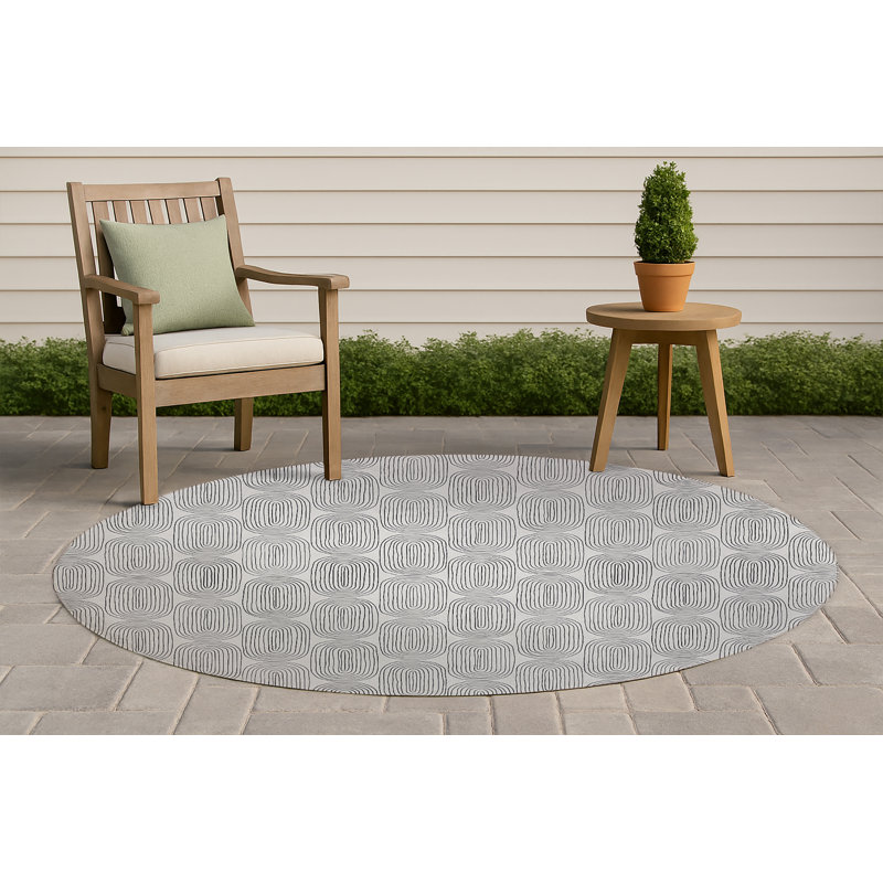 Tapis d'extérieur antidérapant Earthy Embrace, Rond 5 pi