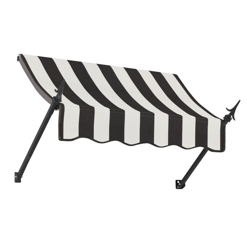 Auvent fixe Awntech New Orleans, H 31 po x l 40,5 po x P 16 po, Rayures noires et blanches