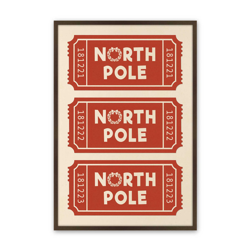 «Santa's Boarding Pass», reproduction d'art, 24 po x 36 po, Brun Belvinder