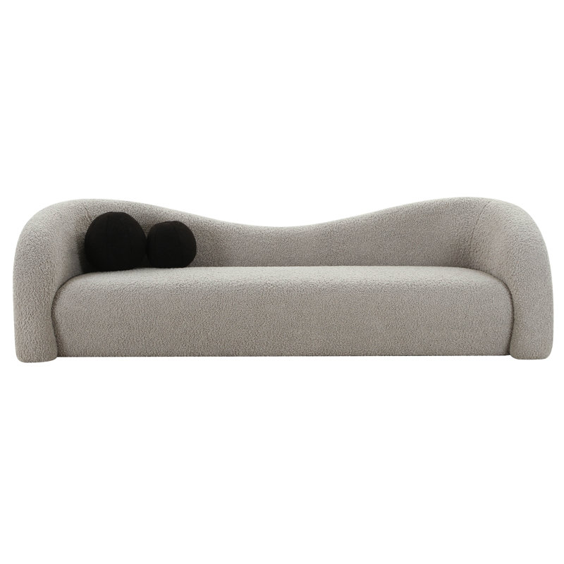 Tov Furniture Leonie Grey Faux Shearling Sofa, Gray Faux Shearling