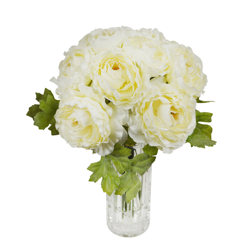 11" Ranunculus Centerpiece Bouquet, Cream