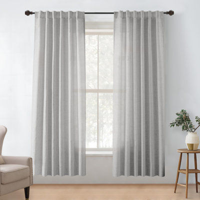Janie Rod Pocket Semi-Sheer Curtain Panel Pair