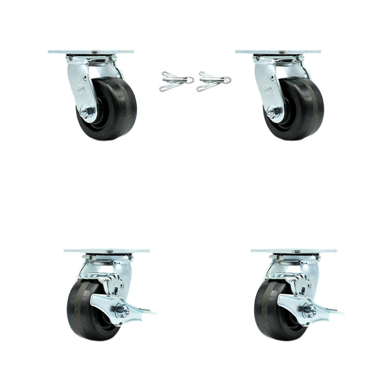 Ensemble de roulettes Greenlee - Chariot GMX - 2 verrous pivotants et 2 freins pivotants --SCC / GRE-SCC-30CS420-PHR-BSL-2-TLB-2