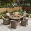 Deshanda 6 - Person Patio Dining Set Round Table with Cushions Included-169240170