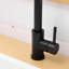 Robinet en acier inoxydable noir avec bec rétractable - Aspect contemporain pour éviers de cuisine et de salle de bain.