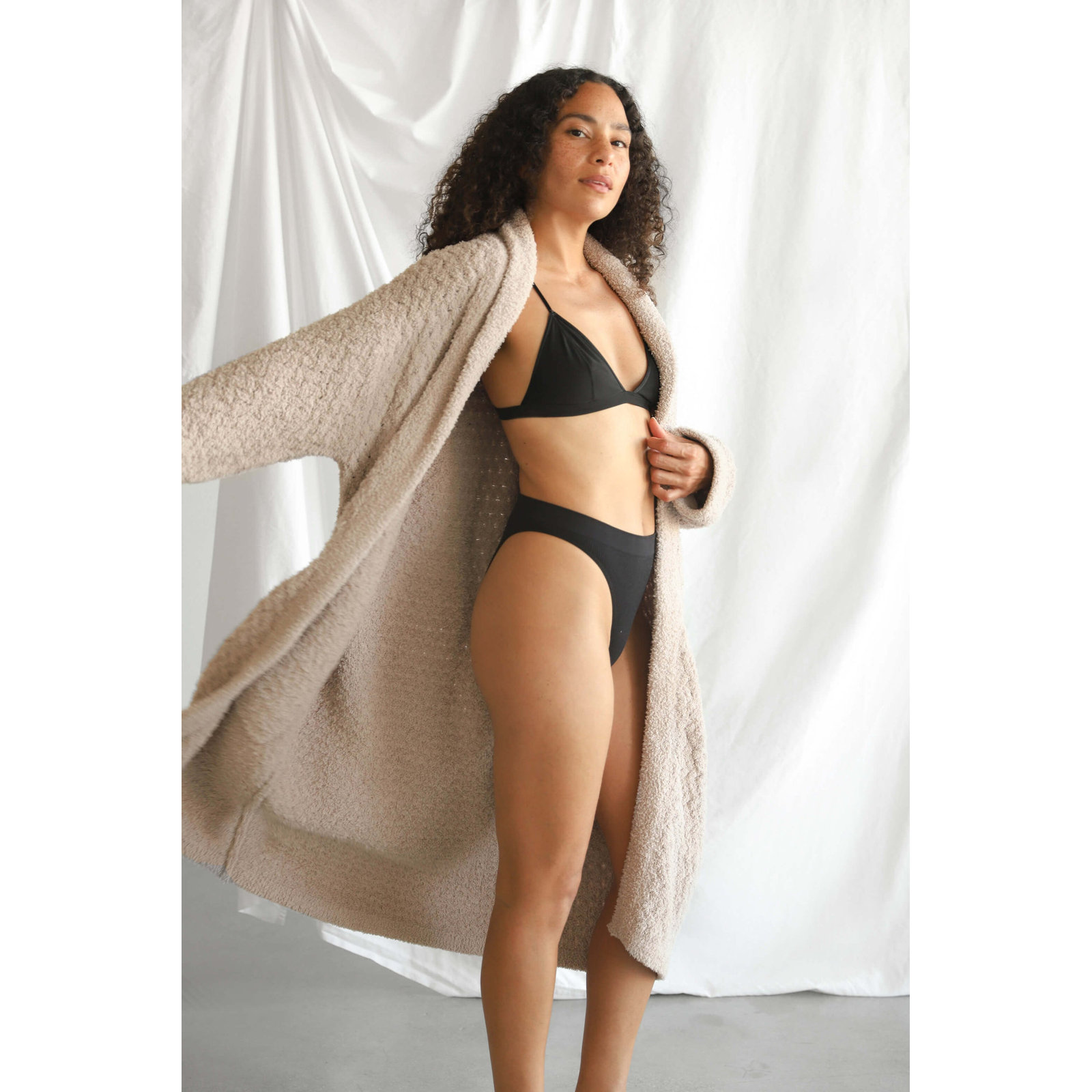 Snug Waffle Robe, S / M, Taupe