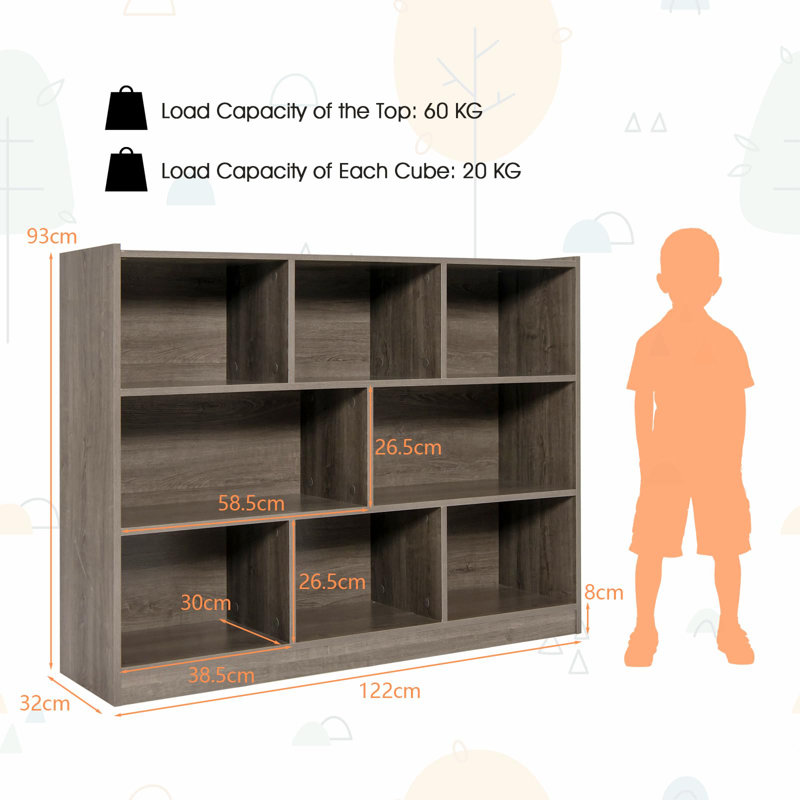 Costway Bookcase, Dark Gray