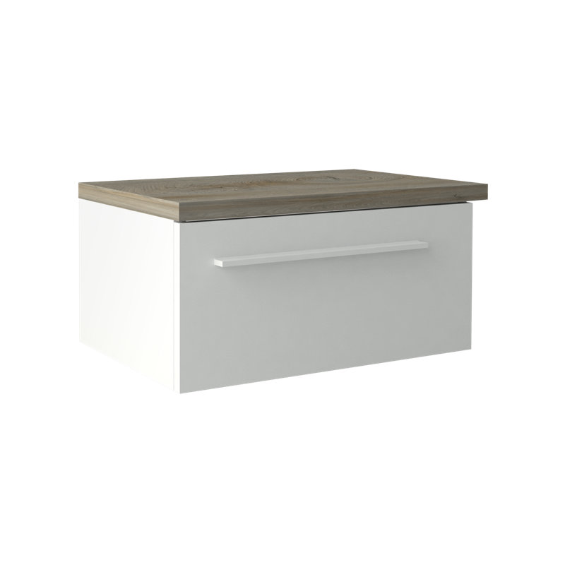 Hailey 51.7 cm W Bedside Table, White/Beige